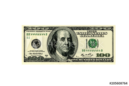 500x334 Hundred Dollar Bill Vector Illustration