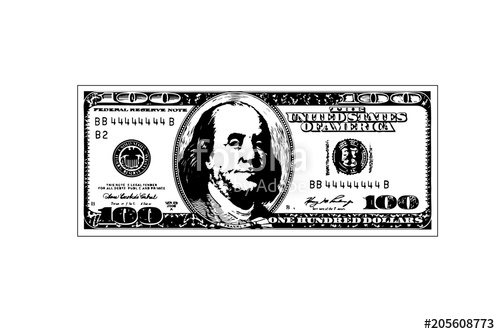 500x334 Hundred Dollar Bill Vector Illustration Stock Image And Royalty
