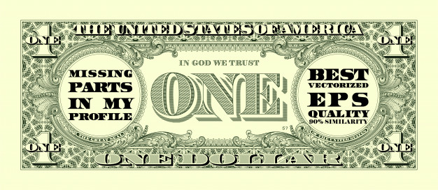 626x272 One Dollar Bill Vector Premium Download