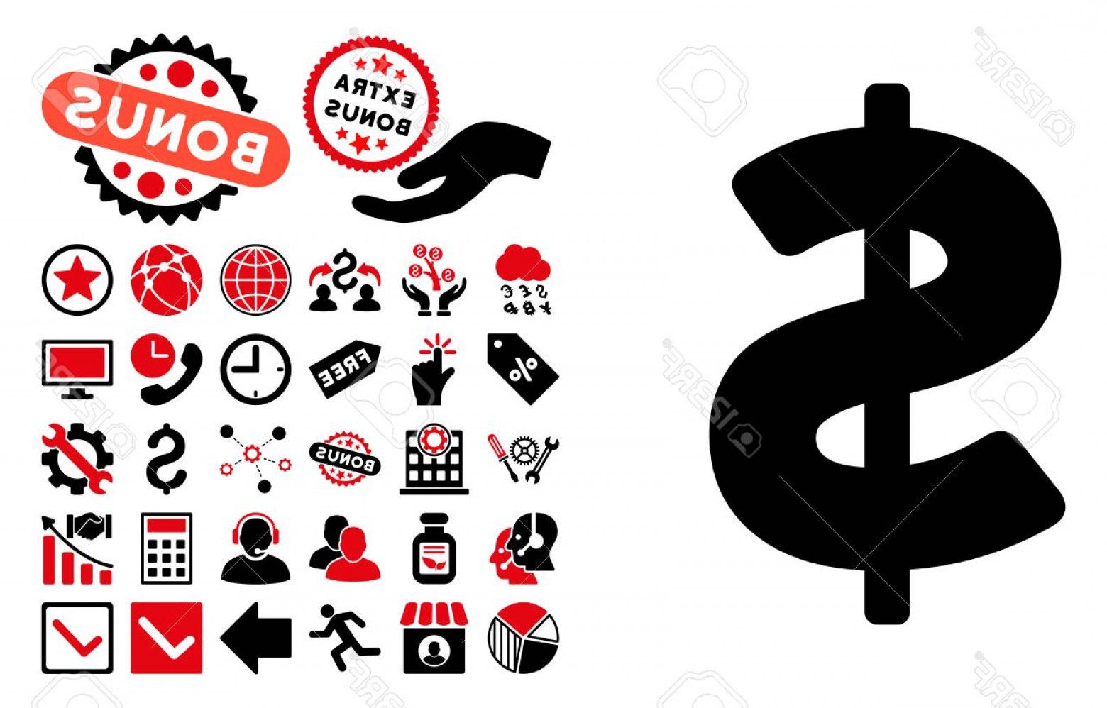 1560x998 Photostock Vector Dollar Icon With Bonus Design Elements Vector