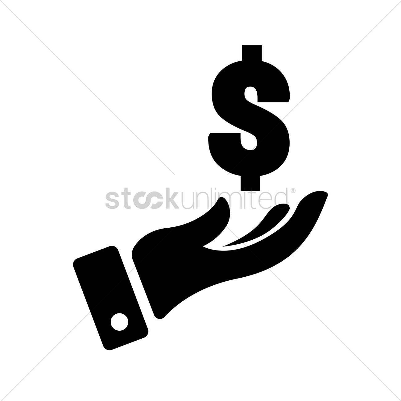 Hand With Dollar Sign Vector Image 1300x1300 Hand With Dollar Sign Vector Image