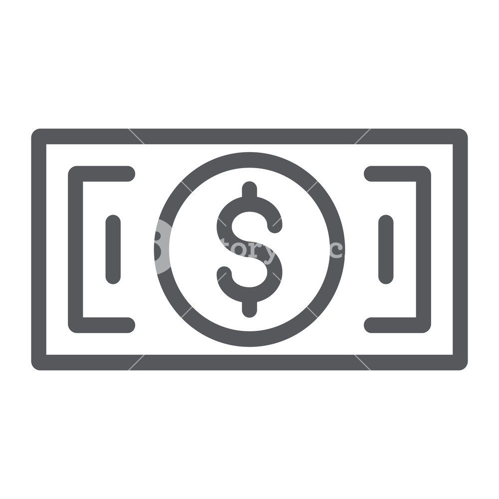Banknote Line Icon, Cash And Money, Dollar Sign, Vector Graphics 1000x1000 Banknote Line Icon, Cash And Money, Dollar Sign, Vector Graphics