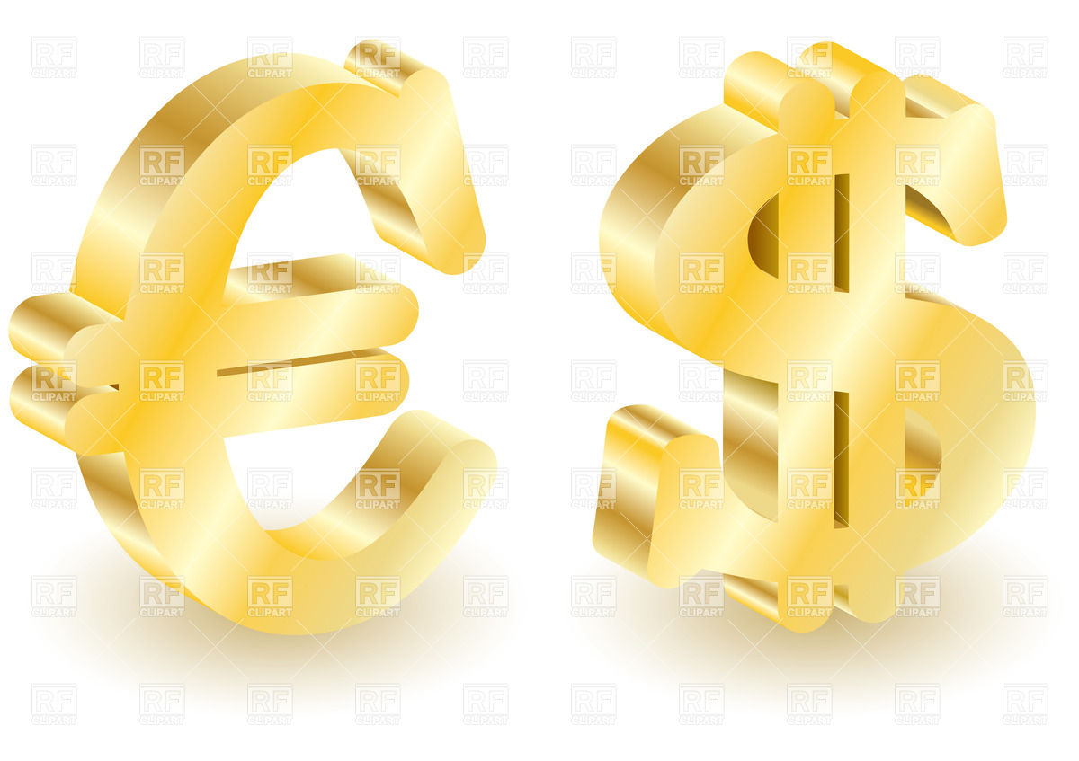 Golden Dollar And Euro Symbols Vector Image Of Business 1200x847 Golden Dollar And Euro Symbols Vector Image Of Business