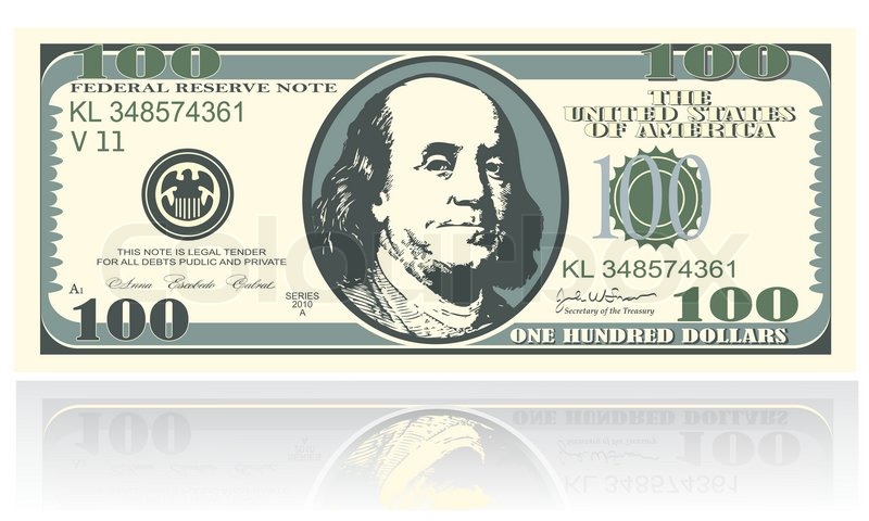 A Note Is One Hundred Dollars Vector Stock Vector Colourbox 800x480 A Note Is One Hundred Dollars Vector Stock Vector Colourbox
