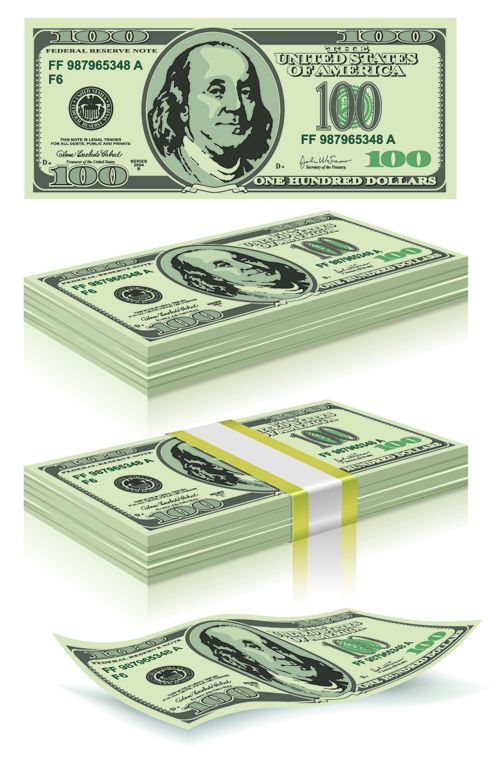 500x767 U S Dollar Money Pack Design Vector Free Download
