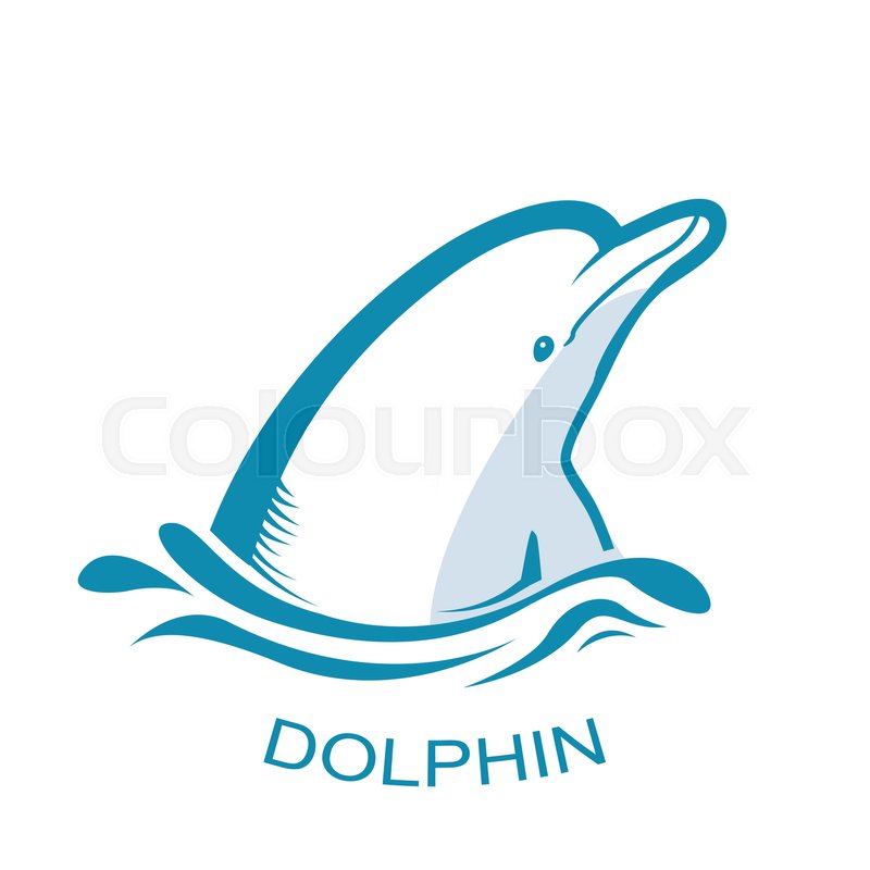 800x800 Dolphin Logo Vector Blue Symbol Stock Vector Colourbox