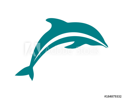 500x400 Cute Jumping Dolphins Symbol Logo Vector Animal