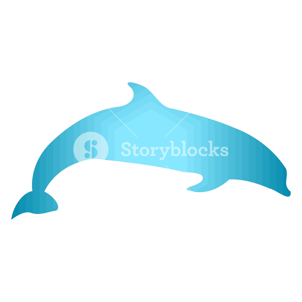 1000x1000 Dolphin Silhouette Abstraction Of Turquoise Color Vector