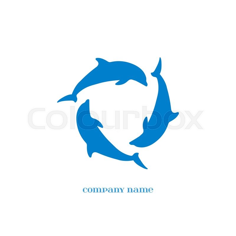 800x800 Vector Blue Dolphins Silhouettes Over Stock Vector Colourbox