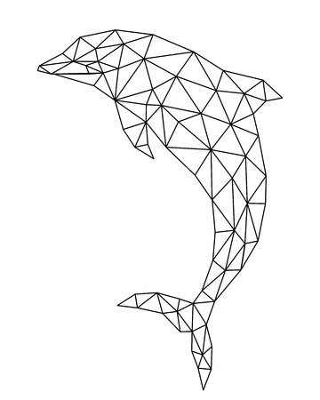360x450 Decorative Polygonal Dolphin Silhouette Vector Illustration