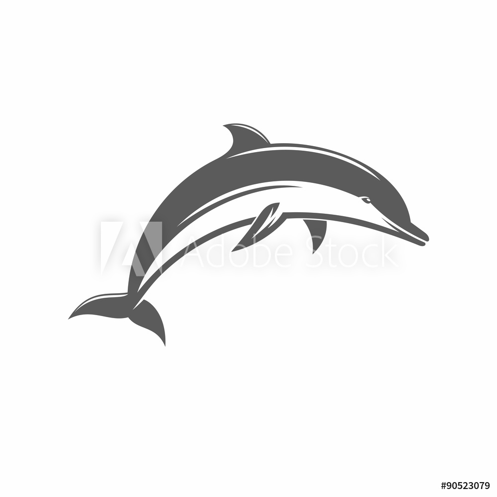 1000x1000 Jumping Dolphins Vector Ilstration Vector Illustration, Dolphin