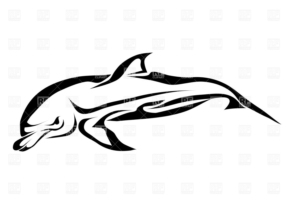 1200x849 Silhouette Of Bottlenose Dolphin Vector Image Of Plants