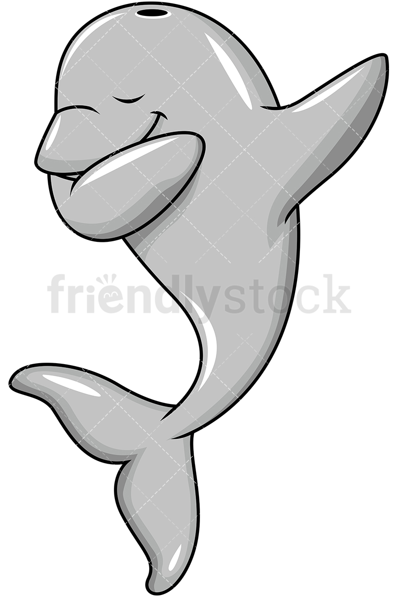 800x1200 Dabbing Dolphin Cartoon Vector Clipart