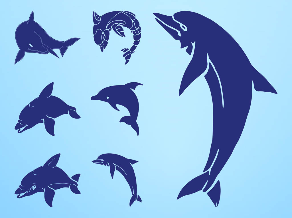 1024x765 Dolphin Silhouettes Set Free Vectors Ui Download