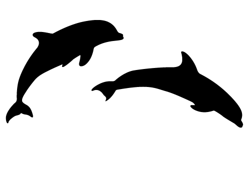 500x350 Dolphin Silhouette Vector