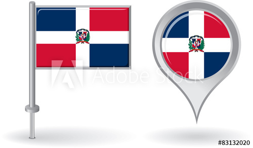 500x292 Dominican Republic Pn And Map Pointer Flag Vector
