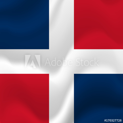 500x500 Dominican Republic Waving Flag Vector Illustration