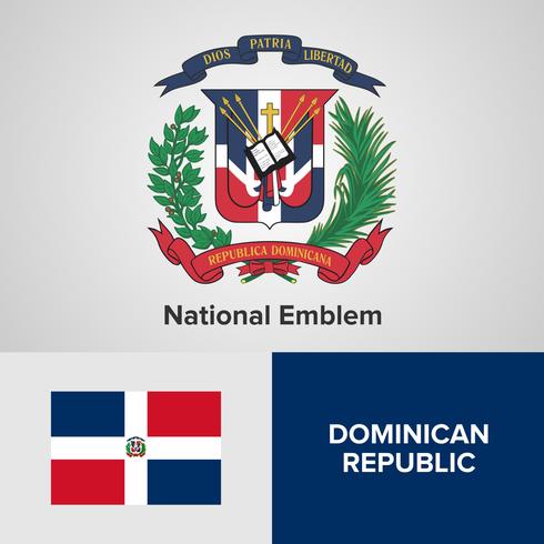 490x490 Dominican Republic National Emblem, Map And Flag