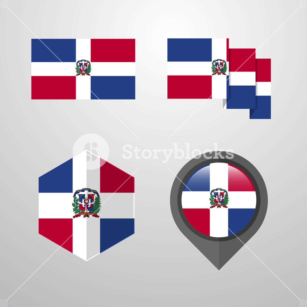 Dominican Republic Flag Design Set Vector Royalty Free Stock Image 1000x1000 Dominican Republic Flag Design Set Vector Royalty Free Stock Image