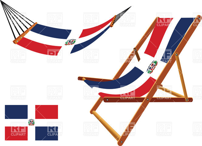 Dominican Republic Flag Hammock And Deck Chair Vector Image 665x480 Dominican Republic Flag Hammock And Deck Chair Vector Image