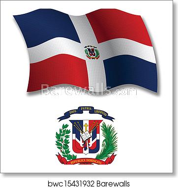 Dominican Republic Textured Wavy Flag Vector, Art Print 362x382 Dominican Republic Textured Wavy Flag Vector, Art Print