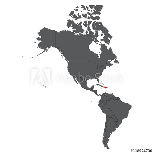 Dominican Republic Red On Gray America Map Vector 500x500 Dominican Republic Red On Gray America Map Vector