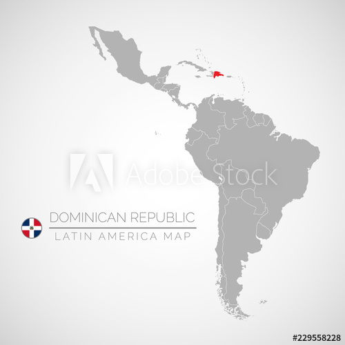Map Of Latin America With The Identication Of Dominican Republic 500x500 Map Of Latin America With The Identication Of Dominican Republic