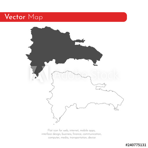 Vector Map Dominican Republic Isolated Vector Illustration Black 500x500 Vector Map Dominican Republic Isolated Vector Illustration Black