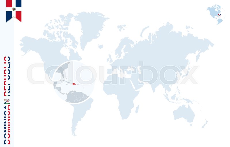 World Map With Magnifying On Dominican Stock Vector Colourbox 800x510 World Map With Magnifying On Dominican Stock Vector Colourbox