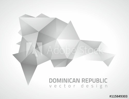 Dominican Republic Polygonal Silver Vector Map Of America 500x383 Dominican Republic Polygonal Silver Vector Map Of America