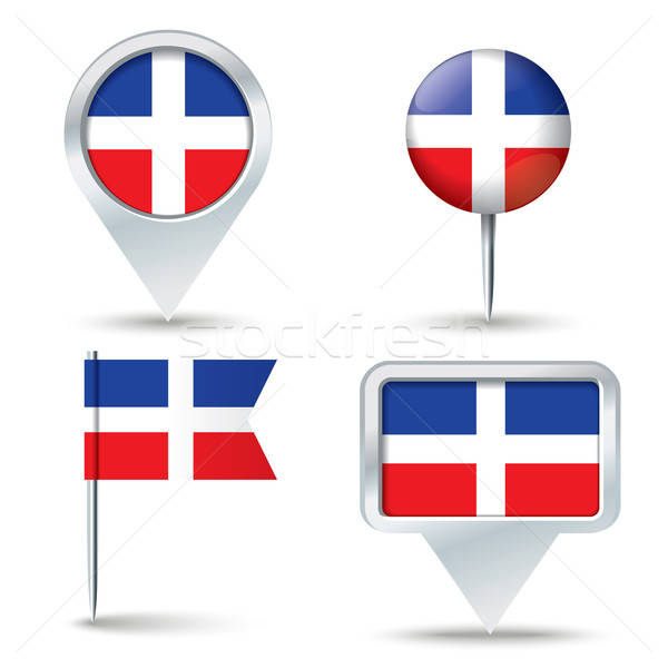 Map Pins With Flag Of Dominican Republic Vector Illustration 600x600 Map Pins With Flag Of Dominican Republic Vector Illustration