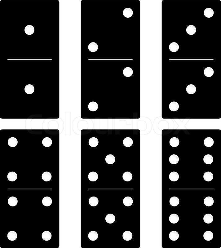 713x800 Domino Black Set Vector Illustration Stock Vector Colourbox