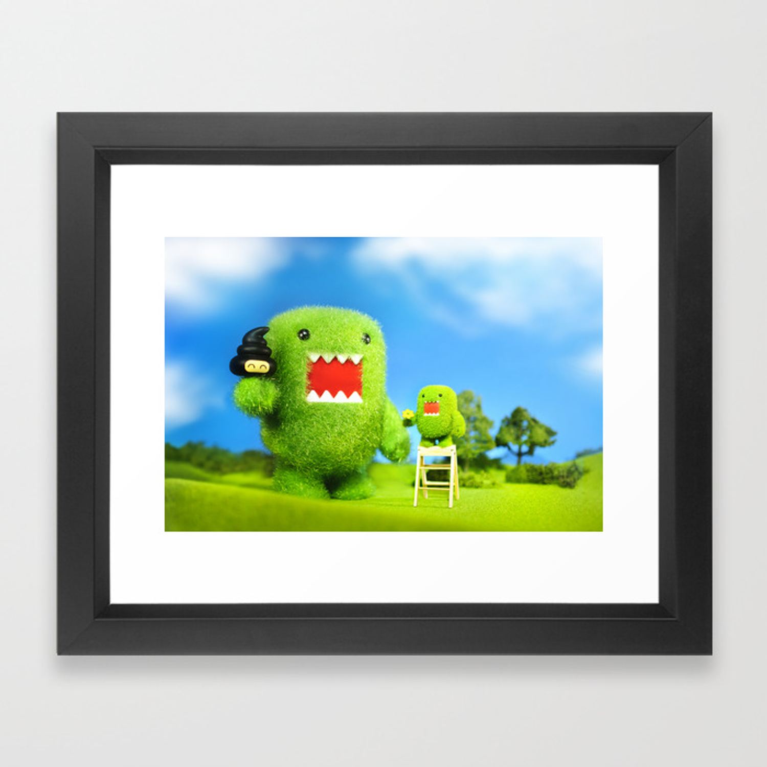 1500x1500 Domo Loves Green Framed Art Print
