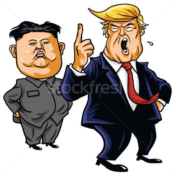 Donald Trump With Kim Jong Un Cartoon Vector April 600x600 Donald Trump With Kim Jong Un Cartoon Vector April
