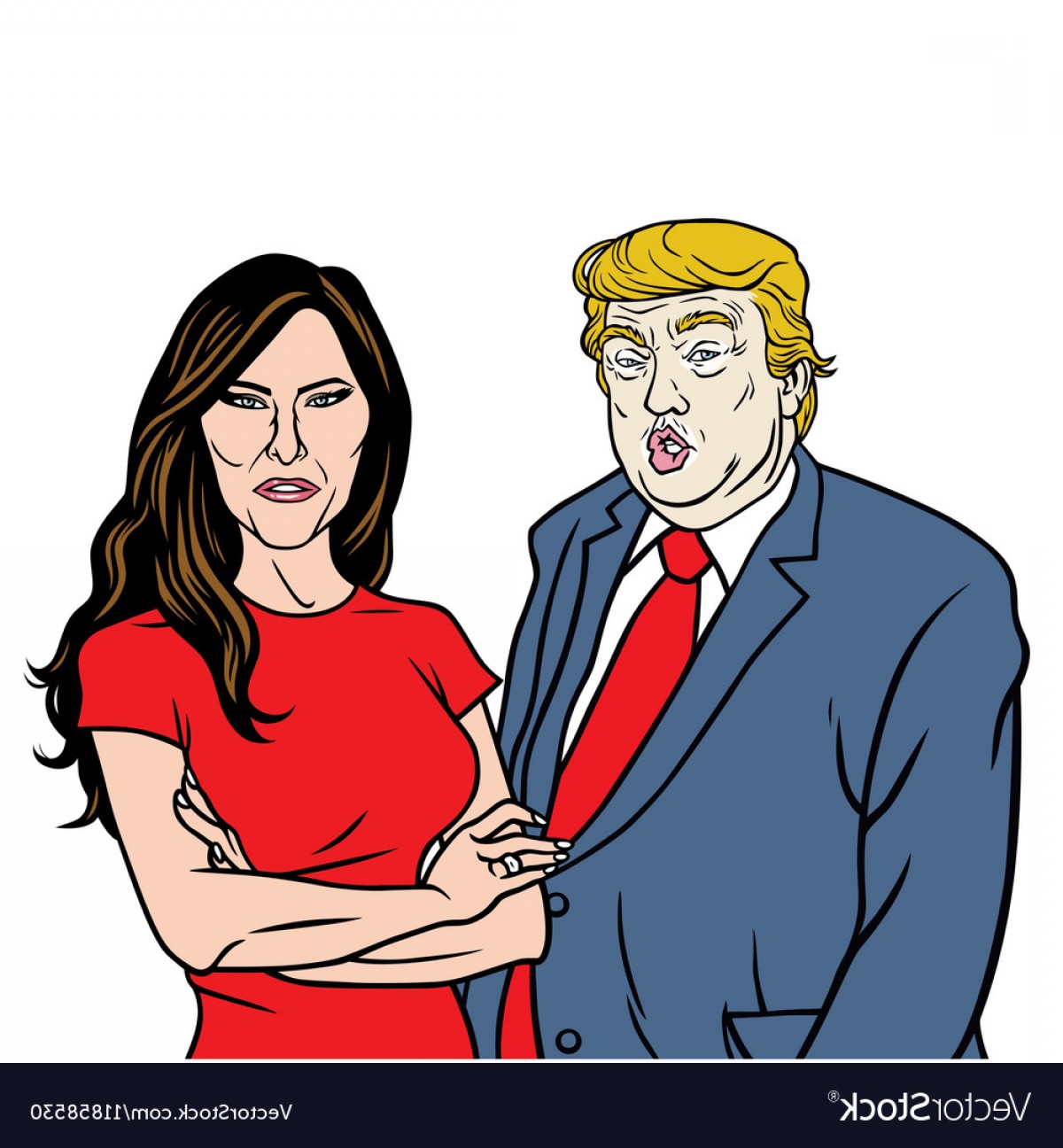 1200x1296 Donald Trump With Wife Melania Trump Vector Lamaison