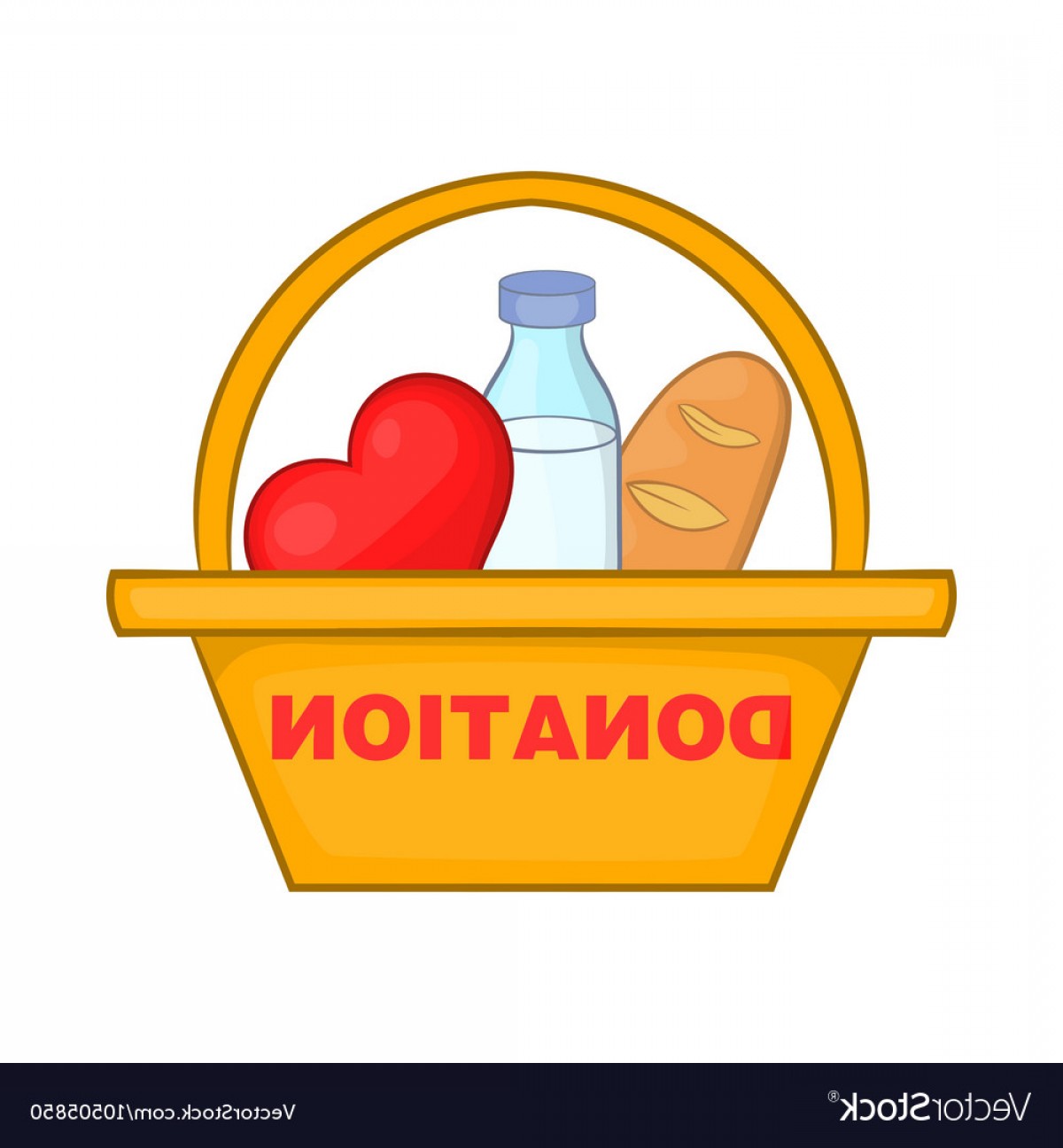 1200x1296 Donation Box With Food Icon Cartoon Style Vector Newwaysys