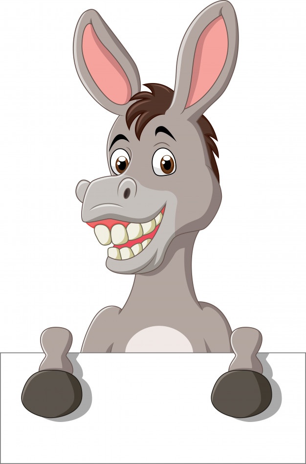 626x950 Cartoon Funny Donkey Holding Blank Sign Vector Premium Download
