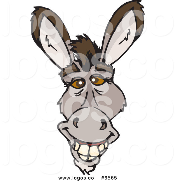 600x620 Royalty Free Clip Art Vector Logo Of A Smiling Donkey Face