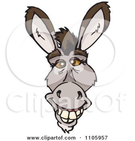 450x470 Clipart Happy Donkey Face