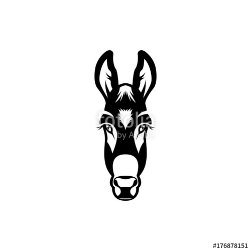 500x500 Vector Donkey Head, Face For Retro Hipster Logos, Emblems, Badges