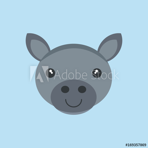 500x500 Cute Donkey Cartoon Face Vector
