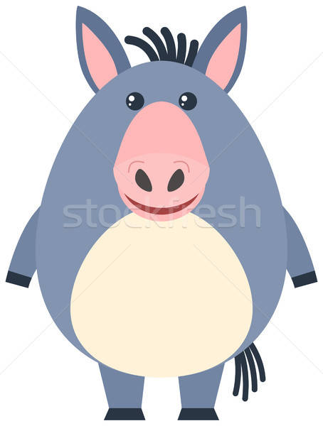 454x600 Cute Donkey With Happy Face Vector Illustration Daniel Cole