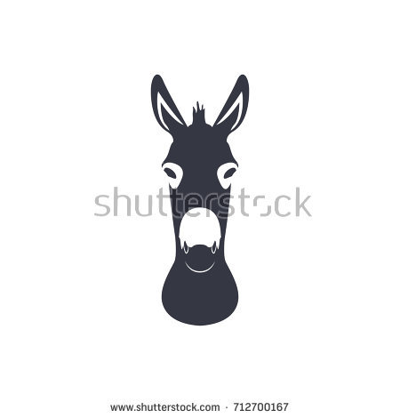 450x470 Donkey Face Silhouette