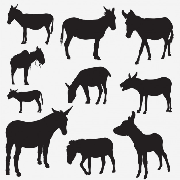 Donkey Silhouette Vector at Vectorified.com | Collection of Donkey ...