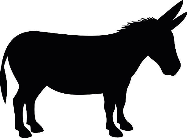 612x454 A Vector Illustration Of A Donkey Silhouette