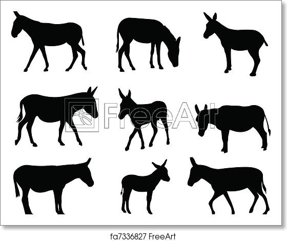 560x470 Free Art Print Of Mules And Donkeys Mules And Donkeys Silhouettes