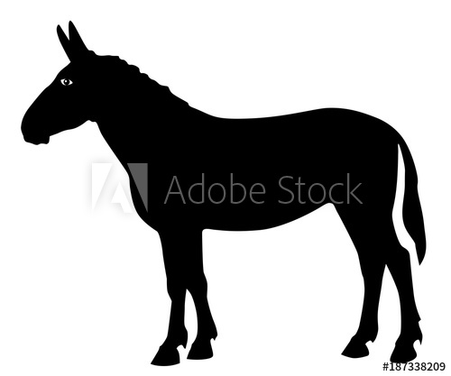 Donkey Silhouette Vector at Vectorified.com | Collection of Donkey ...