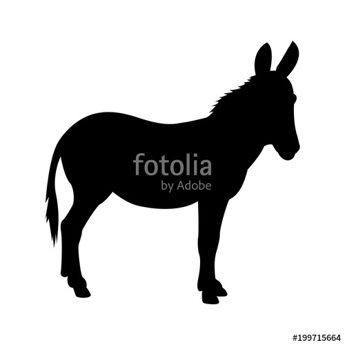 500x500 Vector Image Of Silhouette Of Donkey Stock Image And Royalty Free