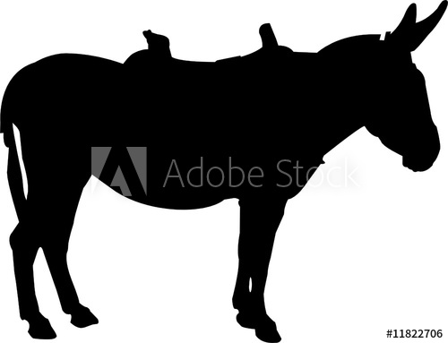 500x383 Donkey Silhouette