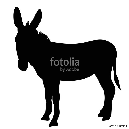 Donkey Silhouette Vector at Vectorified.com | Collection of Donkey ...